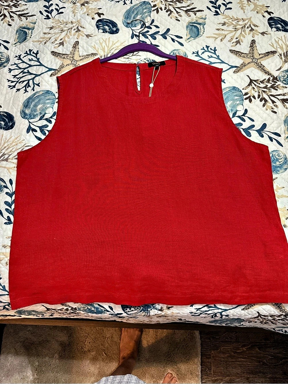 Quince European Linen Tank - Chili - XL